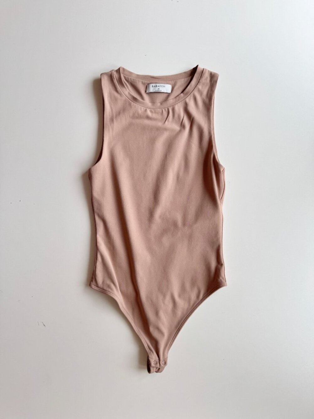 Aritzia BABATON Original Contour '90s Nude High Neck Thong Bodysuit, Size S